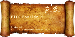 Piff Bonifác névjegykártya